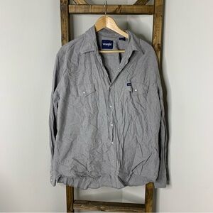 Wrangler Pearl Snap Button Down Cowboy Cut Shirt Size XL